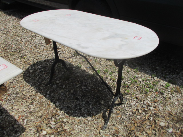 Oval Marble Top Bistro Table Aubergine Culinary Antiques Oriental Rugs   2230646 